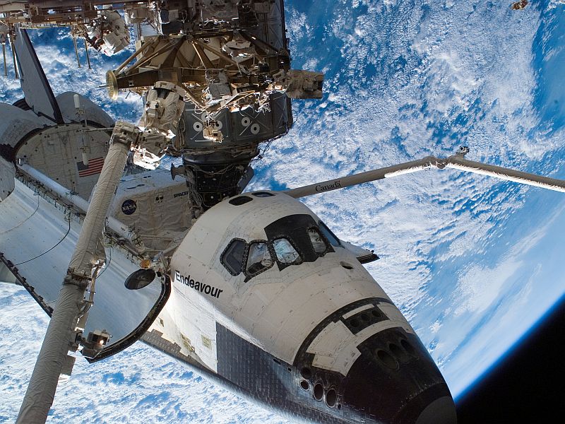 Space Shuttle Endeavour docked at the ISS -  Image courtesy of NASA