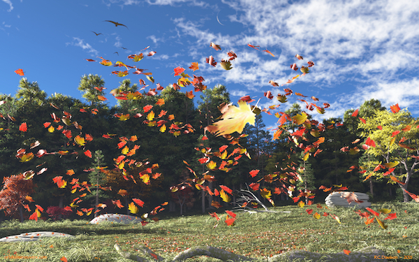 Wallpaper - Autumn Leaves in the Wind