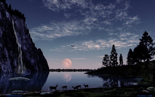 Wallpaper: Mountain Valley Night